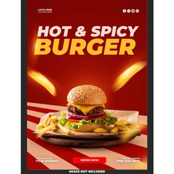 Burger Food Promotion Poster PSD Material